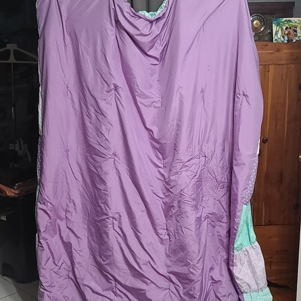 Pillow Fort Comforter Purple Aqua Twin Puffy Soft‎ Lightweight 66x88
